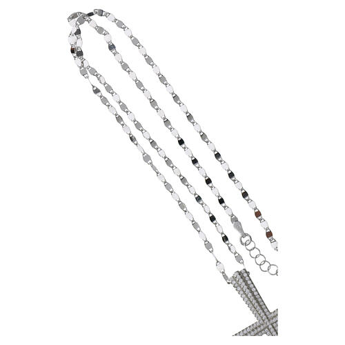 Collana croce pavé zirconi argento 925 rodio Benedictus 3