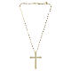 Gold-plated necklace with pavé white rhinestone cross, 925 silver — Benedictus s3