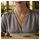 925 Sterling Silver Cross Necklace with White and Purple Zircons, Benedictus s2