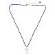 925 Sterling Silver Cross Necklace with White and Purple Zircons, Benedictus s4