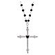 Benedictus 925 silver necklace with cross pendant, black heart rhinestone and faceted black crystal beads s3