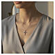Cross necklace with black rhinestone heart, rhodium-plated 925 silver — Benedictus s3