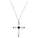 Collana croce zircone nero cuore argento 925 rodiato Benedictus s1