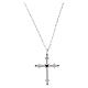 Benedictus Rhodium-Plated 925 Sterling Silver Cross Necklace with Black Heart Zircon s4