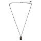 Dog-tag Necklace with Black Zirconia and Hanging Cross, 925 Silver with Ruthenium, Benedictus s3