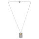 Collana piastrina argento 925 croce dorata Benedictus s5