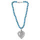 Necklace by Benedictus with turquoise beads and maxi Sacred Heart, rhodium-plated 925 silver s5