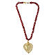 Sacred Heart necklace by Benedictus, gold-plated 925 silver, red coral s5