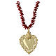 Collana Sacro Cuore argento dorato corallo rosso Benedictus s1