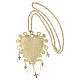 Cor Aureum necklace by Benedictus with maxi sacred heart, 925 sterling silver, gold plated with red rhinestones s4