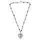 Benedictus Sacred Heart necklace in 925 silver with black faceted crystal beads s4