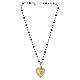 Collier pendentif Sacré-Cœur doré cristaux noirs Benedictus argent 925 s4