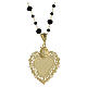 Collana pendente Sacro Cuore dorato cristalli neri Benedictus argento 925 s3
