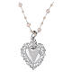Maxi Sacred Heart necklace with white crystals by Benedictus, rhodium-plated 925 silver s1