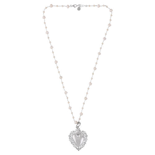 Collier Sacré-Cœur maxi avec cristaux blancs Benedictus argent 925 rhodié 3