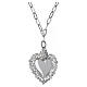 Benedictus necklace with maxi Sacred Heart pendant and hammered chain, rhodium-plated 925 silver s1