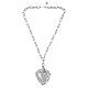 Collana maxi Sacro Cuore catena battuta argento 925 rodiato Benedictus s5