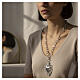 925 Rhodium-Plated Sterling Silver Maxi Sacred Heart Necklace with Hammered Chain Benedictus s2