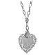 925 Rhodium-Plated Sterling Silver Maxi Sacred Heart Necklace with Hammered Chain Benedictus s3