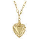 Benedictus necklace with maxi Sacred Heart in gold-plated 925 silver with hammered chain s1