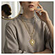 Benedictus necklace with maxi Sacred Heart in gold-plated 925 silver with hammered chain s2