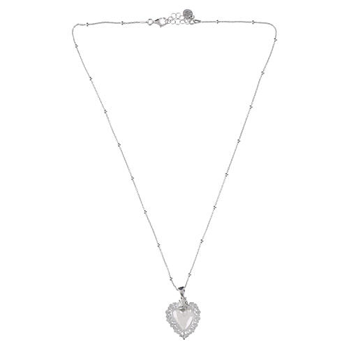 Necklace of the Sacred Heart, 925 rhodium-plated silver, Benedictus 3