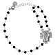 Rosary bracelet with crucifix medal, black crystals, 925 sterling silver - Benedictus s1