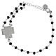 Pulseira terço Crucificação cristais pretos prata 925 Benedictus s3