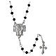 Benedictus Crucifixion rosary with 0.12-inch black crystal beads, rhodium-plated 925 silver s1