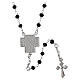 Benedictus Crucifixion rosary with 0.12-inch black crystal beads, rhodium-plated 925 silver s3
