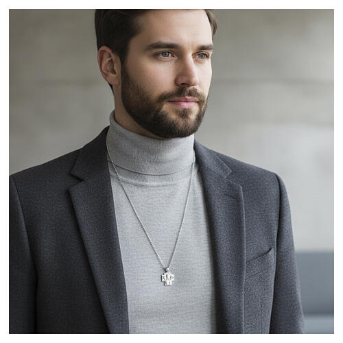 Collar rostro de Jesús plata 925 rodiada Benedictus 2