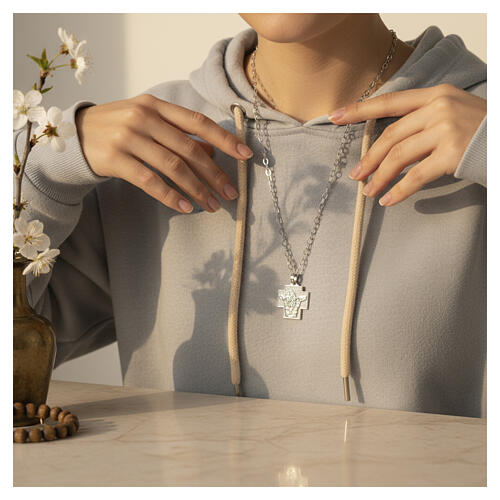 925 Sterling Silver Rhodium-Plated Crucifix Necklace, Benedictus 3