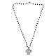 Colar Crucificação com contas de cristal preto prata 925 Benedictus s4