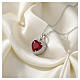 Collana cuore argento 925 rodiato con zircone rosso ciliegia Amen s3