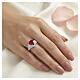 Bague cœur zircon rouge cerise argent 925 rhodié AMEN s2