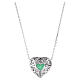 Collana zircone verde a cuore pavé bianchi AMEN argento rodiato s4