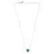 Collana zircone verde a cuore pavé bianchi AMEN argento rodiato s5