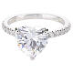 AMEN white heart-cut zircon ring, rhodium-plated 925 silver s3