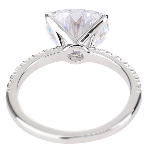 White Heart Zircon Ring, AMEN 925 Silver 5