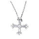 Collana croce zirconi bianchi rodiata AMEN argento 925 s1