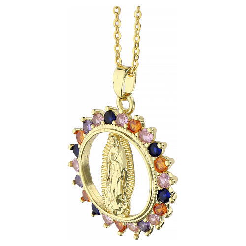 Collier Notre-Dame de Guadalupe médaille ronde multicolore 3