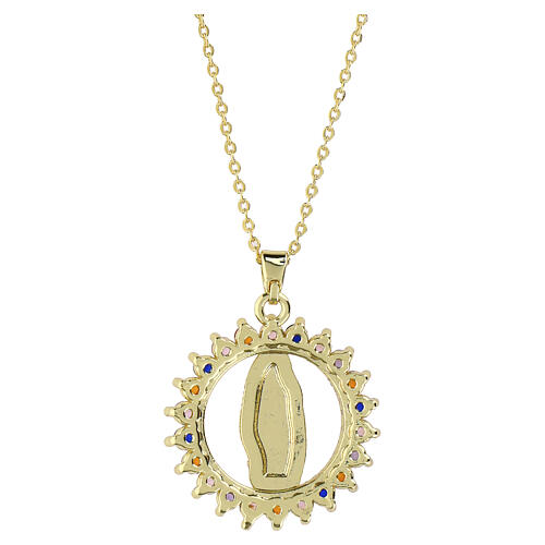 Collana Madonna di Guadalupe medaglia tonda multicolore 5
