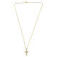 Collana con croce a pendente dorata con strass s4