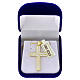 Necklace with 18 kt gold-plated cross pendant with mother-of-pearl and rhinestones s6