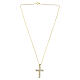 Collier avec pendentif croix dorée en nacre et strass s4