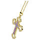 Necklace with gold-plated cross pendant with amethyst rhinestones s3