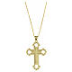 Necklace with gold-plated cross pendant with amethyst rhinestones s5