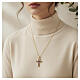 Gold-plated cross pendant necklace with amethyst strass s2