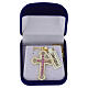 Gold-plated cross pendant necklace with amethyst strass s6