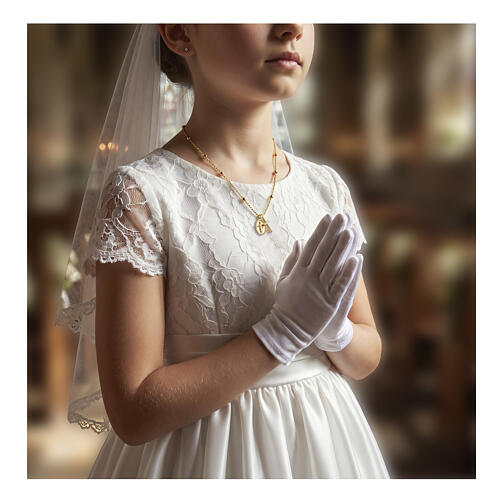 Collana in argento 925 dorata Cristo zirconi bianchi 45 cm 2